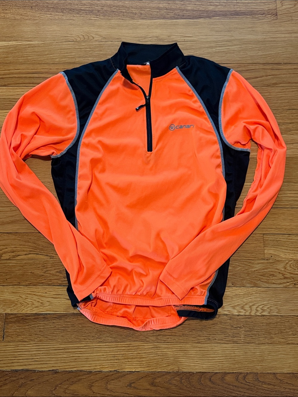 Canari High-Visibility Orange & Black Long-Sleeve Cycling Shirt (M)